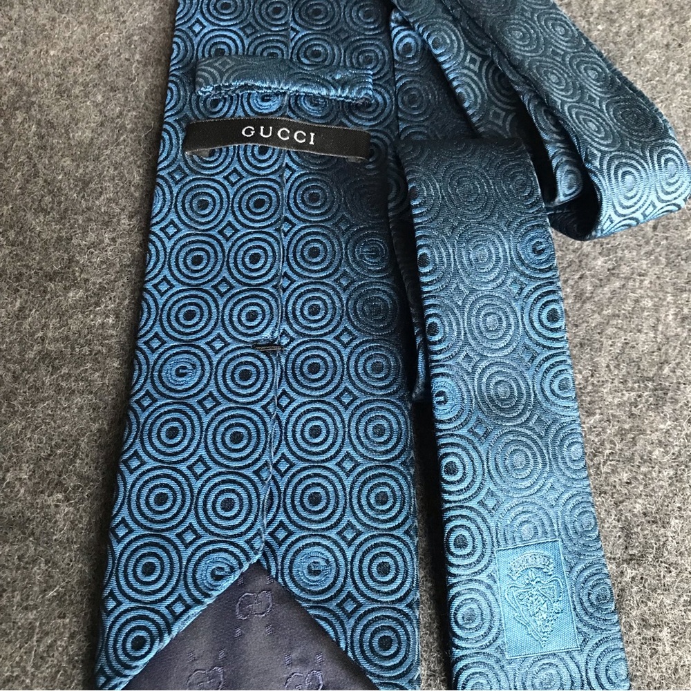 GUCCI Blue Silk Tie